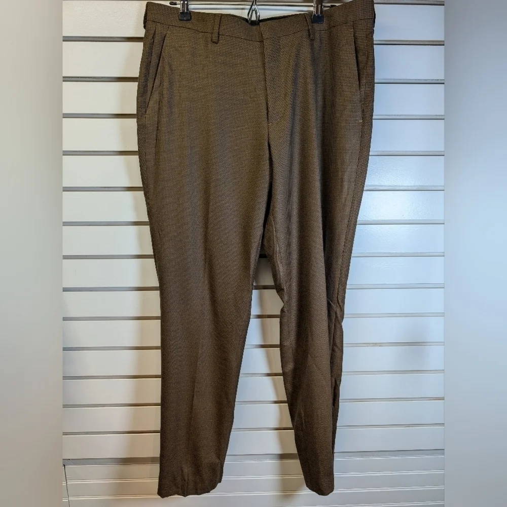 J.Crew Ludlow Slim Suit Pants  Brown Houndstooth 35x32 NWT